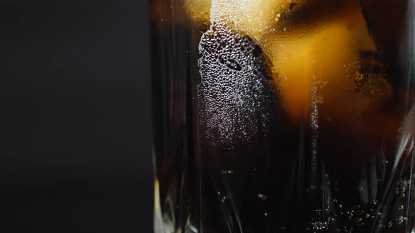 Ice Glass is Filled with Soda Water