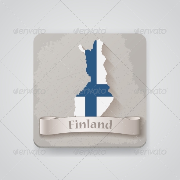 Icon of Finland Map with Flag