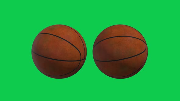 4K Basketball Balls Green Screen Background Seamless Loop alt