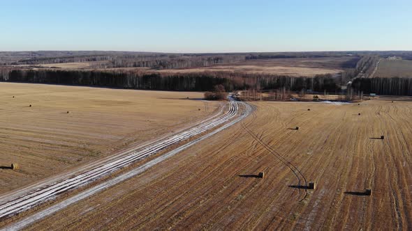 Rolls Of Straw In A Harvested Field, part 6