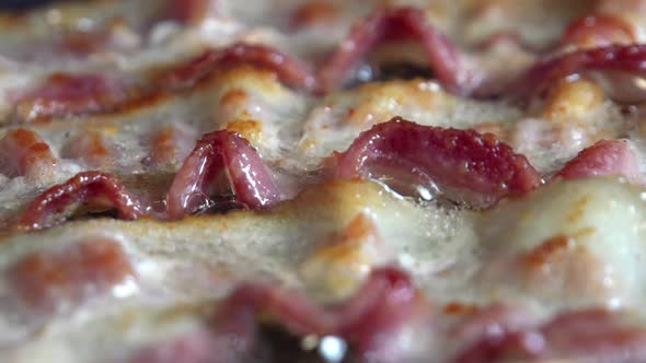 Bacon Frying In A Pan Macro