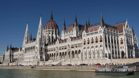 View from a cruise at Hungarian Parliament Building 