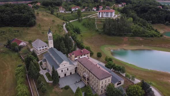 Franciscan Monastery Of Rama Beside Ramsko Lake, Prozor Rama, Bosnia And Herzegovina alt