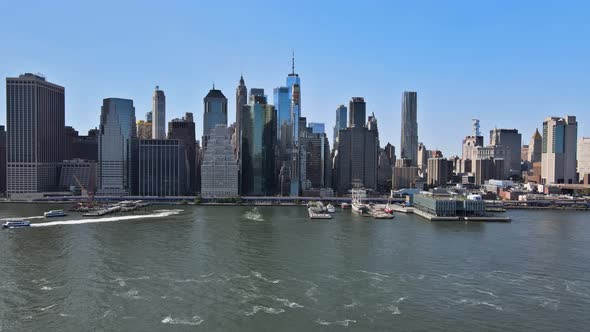 Skyline Manhattan Office Buildings NY with Aerial View of New York City Panorama