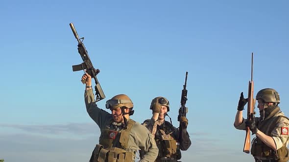 Soldiers Celebrating the Victory