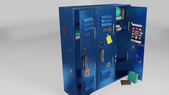 Stylized Locker And Books