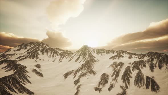 Rays of Sunset on the Tops of the Mountains alt