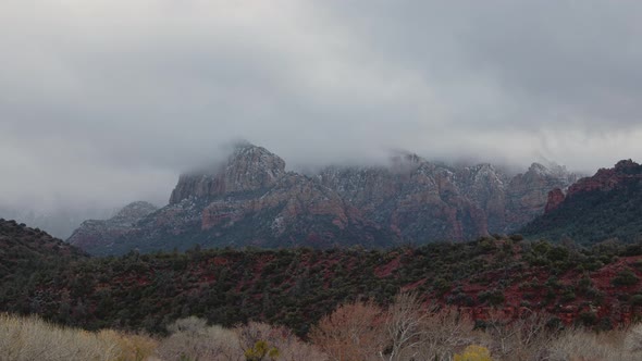 Storm Clouds in the Red Rocks of Sedona Timelapse Zoom Out