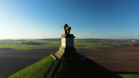 Aerial view of Waterloo War Memorial, Belgium.