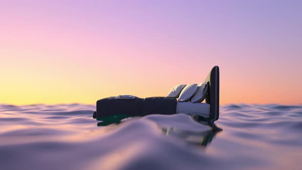 The Bed Floats On The Surface Ocean