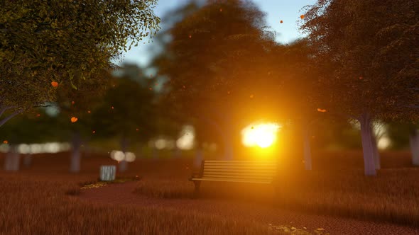 Falling Leaves In Park alt