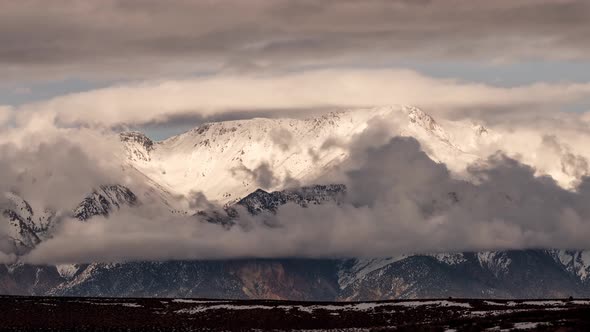 Time Lapse Mountain Snow Clouds