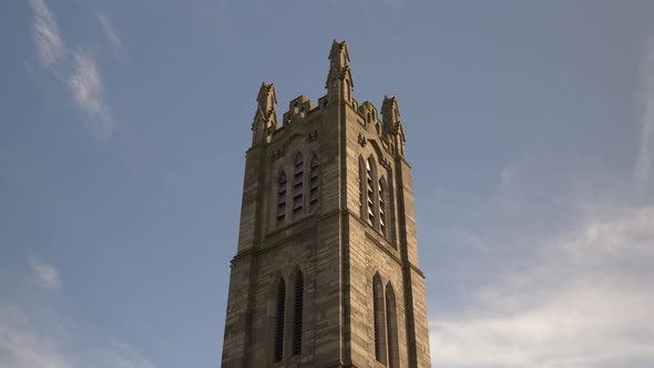 Top Of The Nativity Of The Blessed Virgin Mary Church Against Blue Sky In Chapelizod, Dublin, Irelan alt