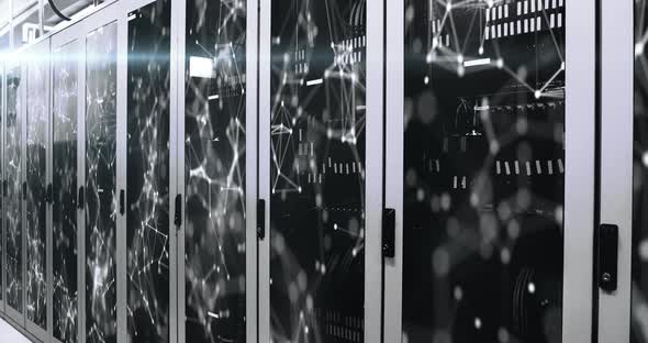 Network of connections over server room alt