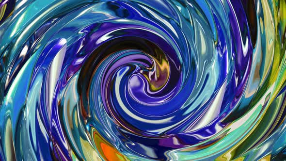 Blue Cyan Purple Green Glossy Twisted Liquid Animated Background