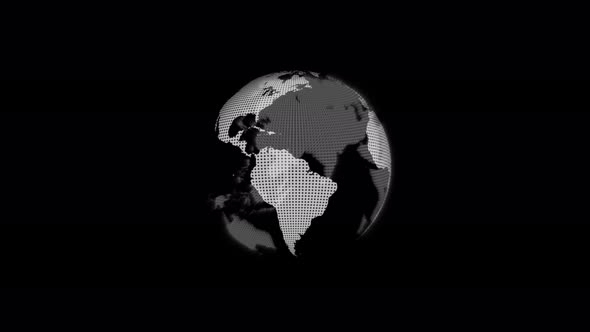 spinning globe on a dark background