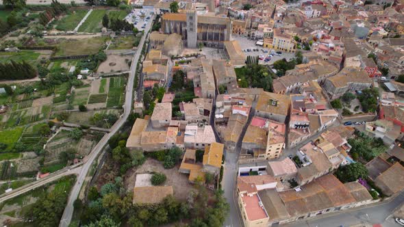 Drone Flight Over Castello D'Empuries Town