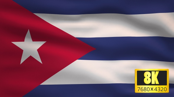 8K Cuba Windy Flag Background