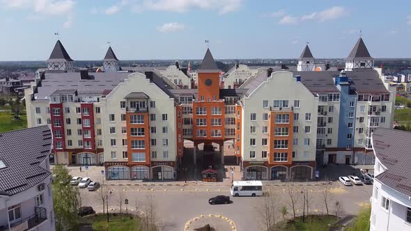 Krasnodar. German village. Russia. Beautiful modern city. Roofs of European houses.