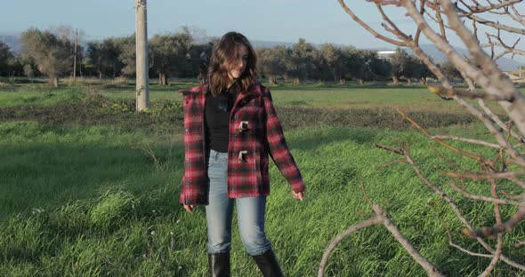 Pretty Girl walking in the nature