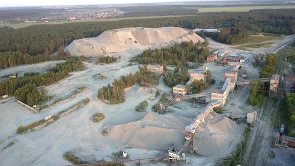 Picturesque Mining Factory Equipment at Rails Against Town