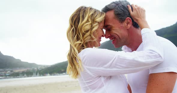 Mature couple together at beach