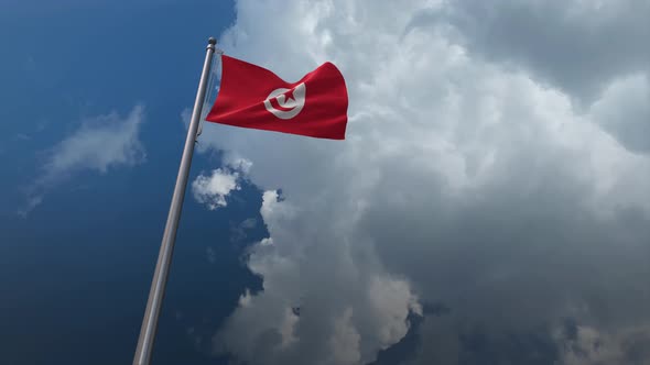 Tunisia Flag Waving 4K