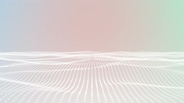 White Digital Particle Wave Colorful Gradient Background