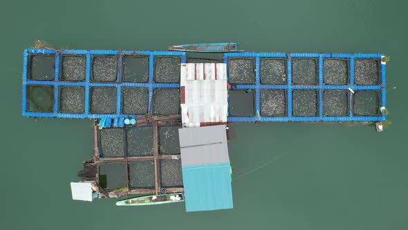 Aerial View of Fish Farms in Norway