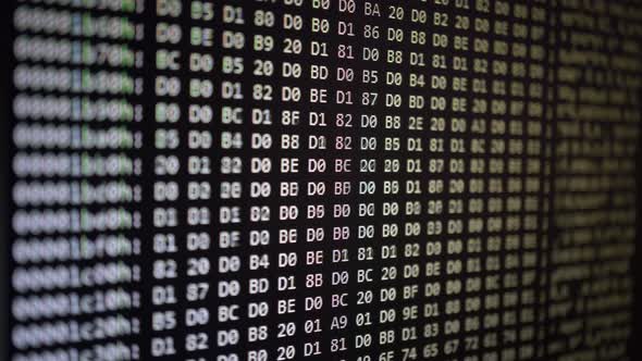 Binary Code On Screen Background