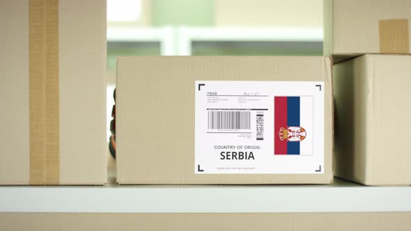 Cardboard Parcel with Products From Serbia