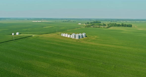 Large Silver Modern Grain Elevators Industrial Silos for Agribusiness for Storing Crop