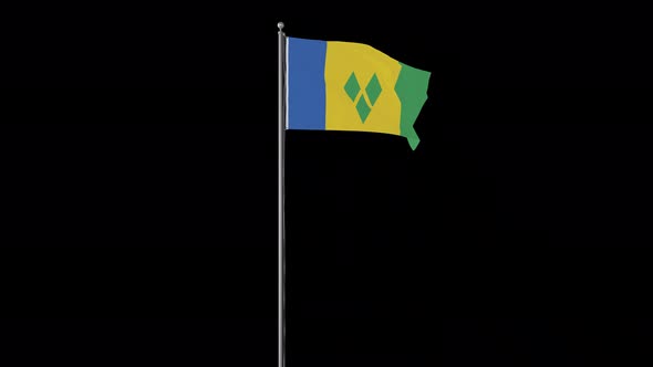 Saint Vincent And The Grenadines Flag Pole Loops With Alpha