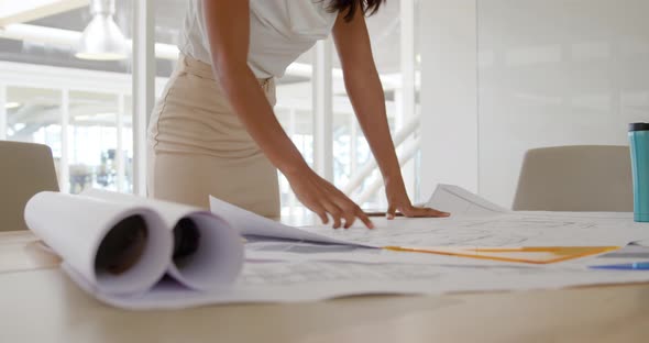 Young woman working in a creative office