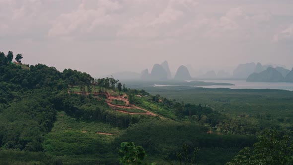 Panoramic Shot of Toh Li View Point, Phang-Nga Province, Thailand