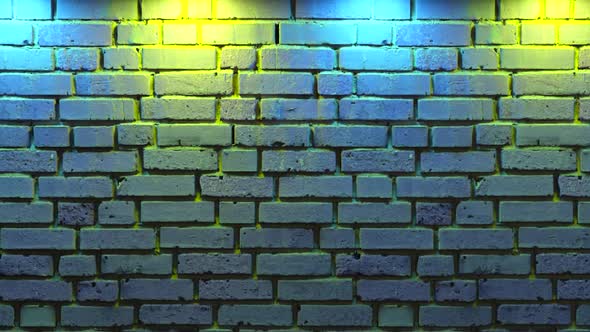 Empty Brick Wall with Neon Light Copy Space