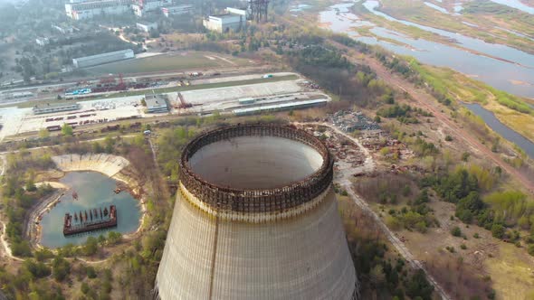 Territory Near Chernobyl NPP, Ukraine. Aerial View