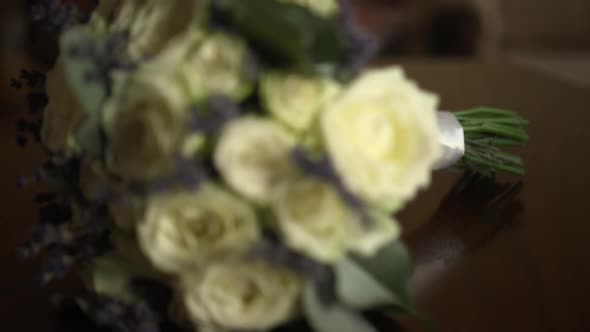 Beautiful Bouquet of the Bride on the Table