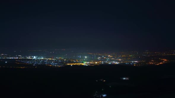 8K Night City Lights By The Sea