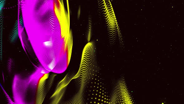 Abstract colorful particle tech swirly line animation 4k background