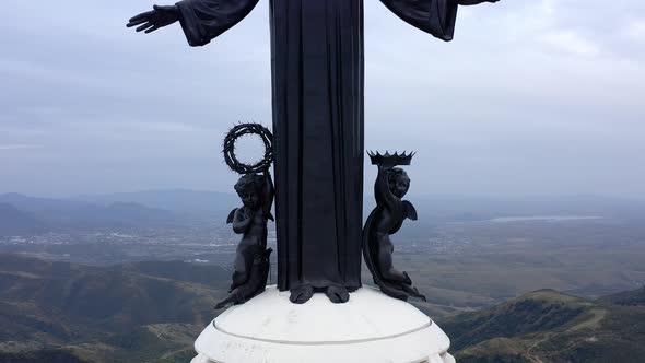 Aerial: Cristo Rey, Guanajuato roads, Mexico, drone view