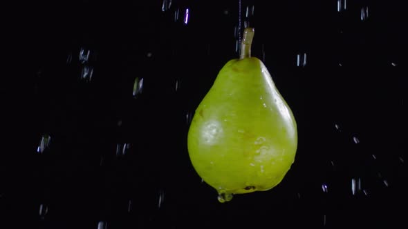 Splashing Water on Pear