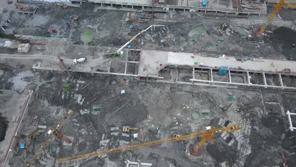 Construction Site Aerial, Shanghai, China