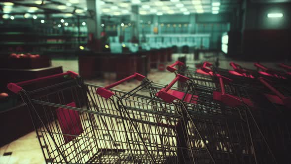 Empty Closed Supermarket Due Covid19 Coronavirus Epidemic