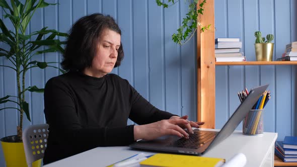 Closeup Portrait of Tired Exhausted Female Office Worker