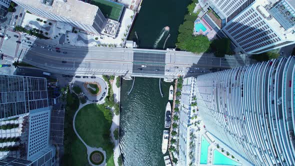 Downtown Miami Florida United States. Tourism landmark of city.