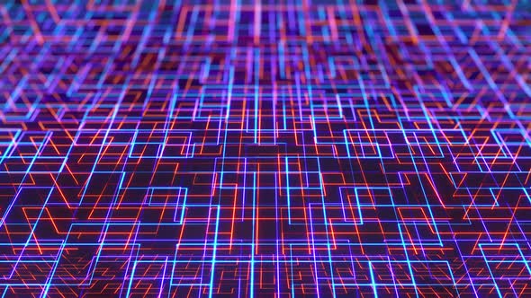 Digital Neon Maze