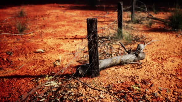 Detail of Old Rural Fencing with Shallow Focus