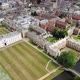 Reverse aerial shot of Cambridge as the camera is panning up revealing more of the city skyline - VideoHive Item for Sale