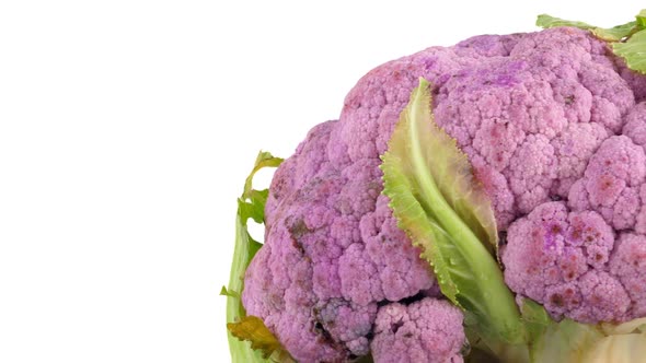 Purple Head of Cauliflower Cabbage Closeup